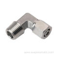 Stainless steel compression fitting non swivel elbow